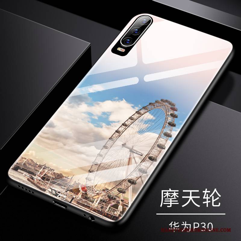 Hülle Huawei P30 Weiche High-end Handyhüllen, Case Huawei P30 Silikon Glas Liebhaber