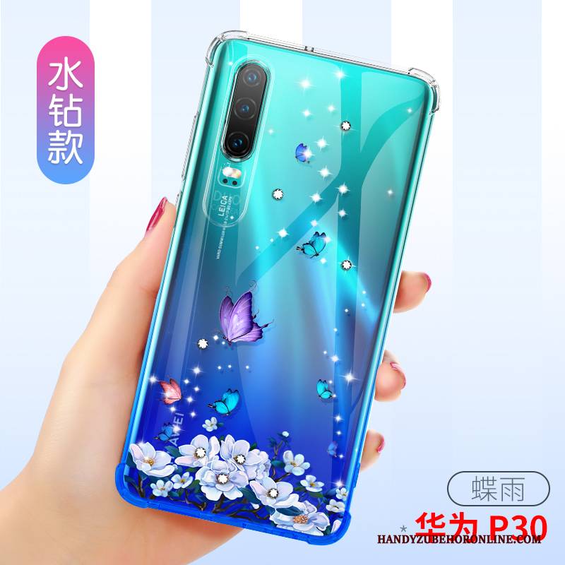 Hülle Huawei P30 Weiche Rosa Ballon, Case Huawei P30 Schutz Schlank Transparent