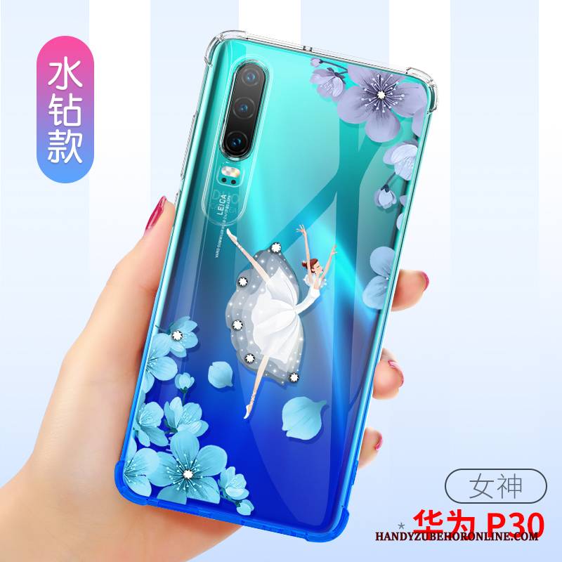 Hülle Huawei P30 Weiche Rosa Ballon, Case Huawei P30 Schutz Schlank Transparent