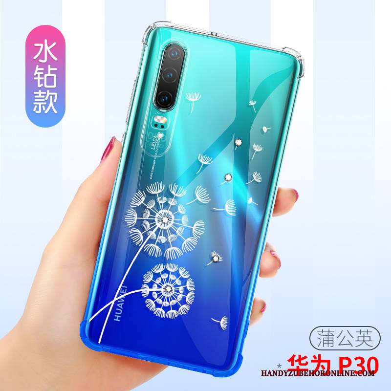 Hülle Huawei P30 Weiche Rosa Ballon, Case Huawei P30 Schutz Schlank Transparent