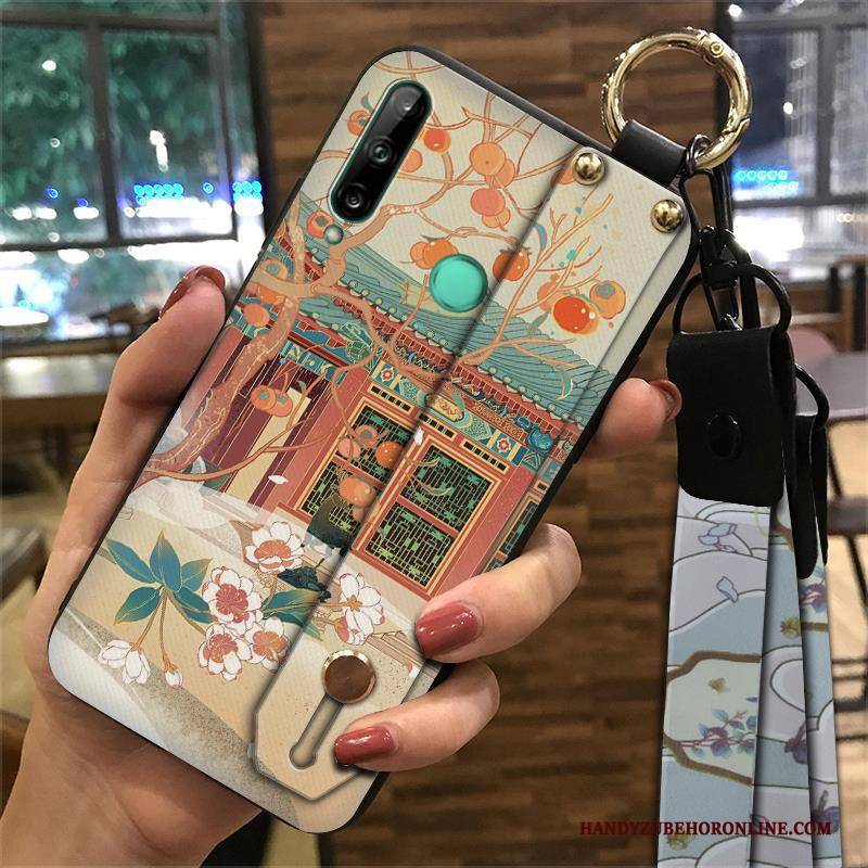 Hülle Huawei P40 Lite E Weiche Chinesische Art Gelb, Case Huawei P40 Lite E Halterung Wind Trend
