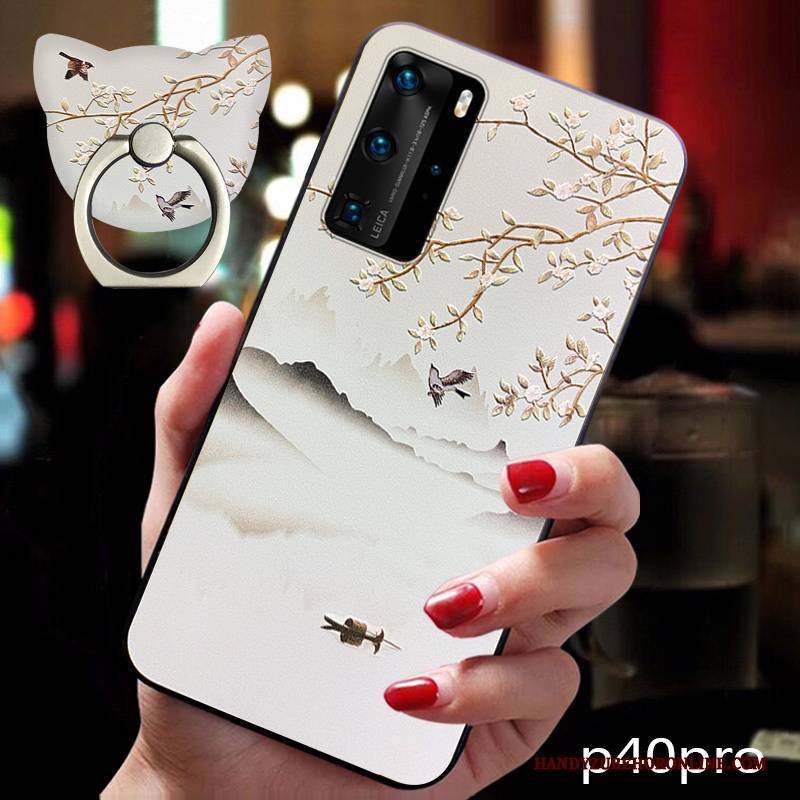 Hülle Huawei P40 Pro Taschen Handyhüllen Persönlichkeit, Case Huawei P40 Pro Retro Schlank Anti-sturz