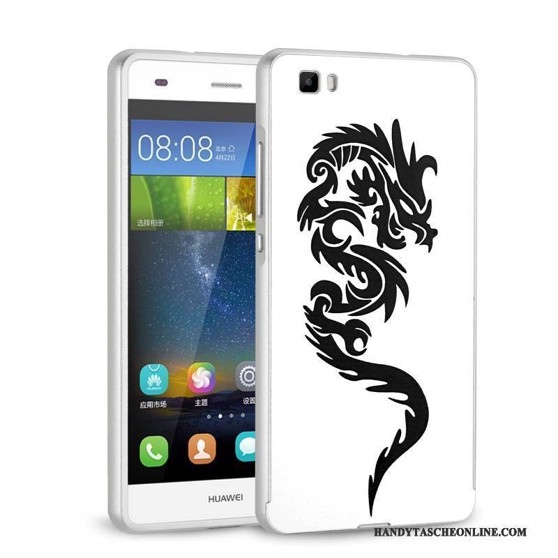 Hülle Huawei P8 Lite Metall Schwer Jugend, Case Huawei P8 Lite Schutz Grenze Silber
