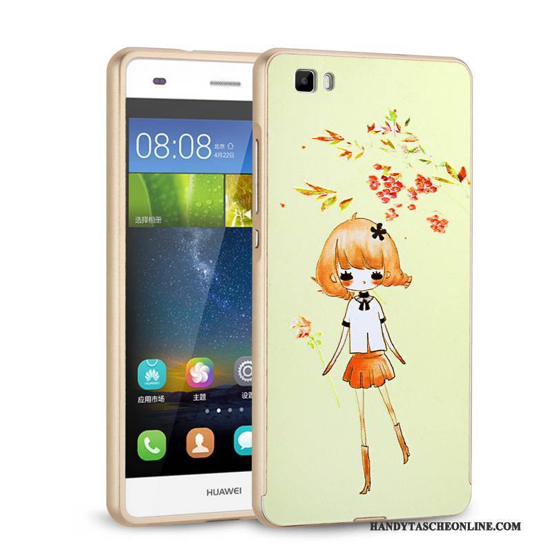 Hülle Huawei P8 Lite Metall Schwer Jugend, Case Huawei P8 Lite Schutz Grenze Silber