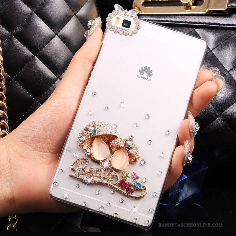 Hülle Huawei P8 Lite Strass Gold Handyhüllen, Case Huawei P8 Lite Schutz Schwer Jugend