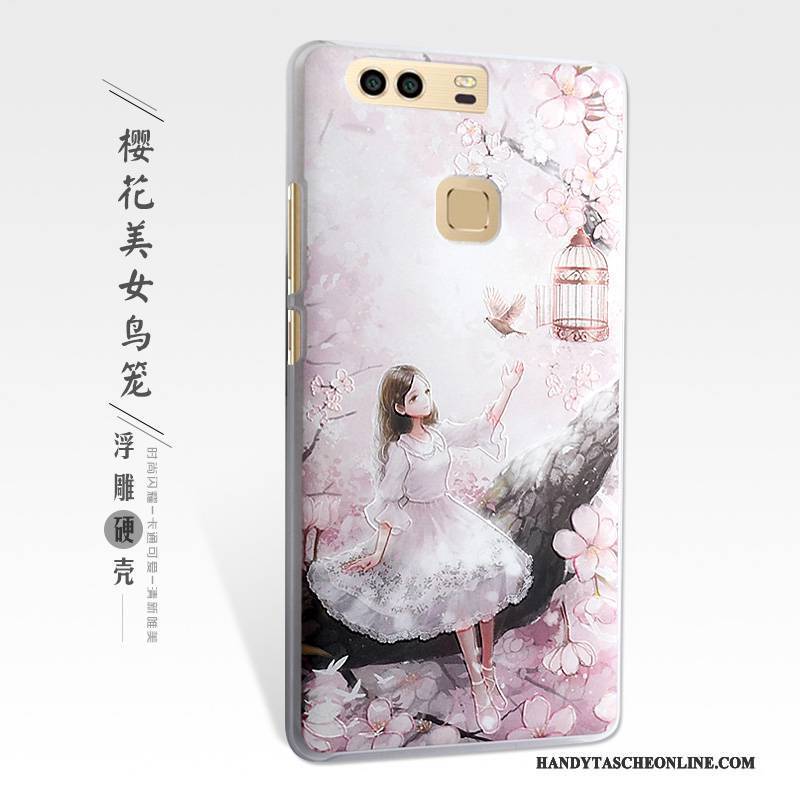 Hülle Huawei P9 Plus Prägung Handyhüllen Gelb, Case Huawei P9 Plus Schutz