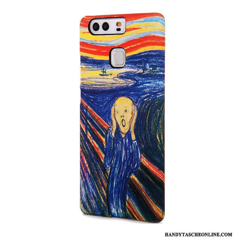 Hülle Huawei P9 Plus Prägung Pfingstrose Blumen, Case Huawei P9 Plus Schutz Nubuck Trend