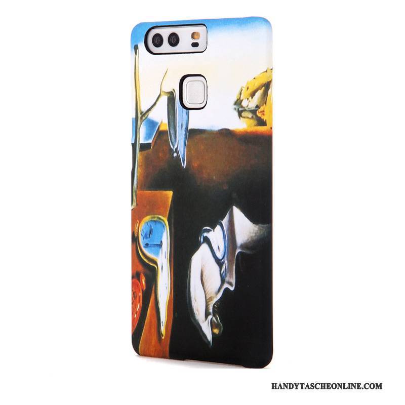 Hülle Huawei P9 Plus Prägung Pfingstrose Blumen, Case Huawei P9 Plus Schutz Nubuck Trend
