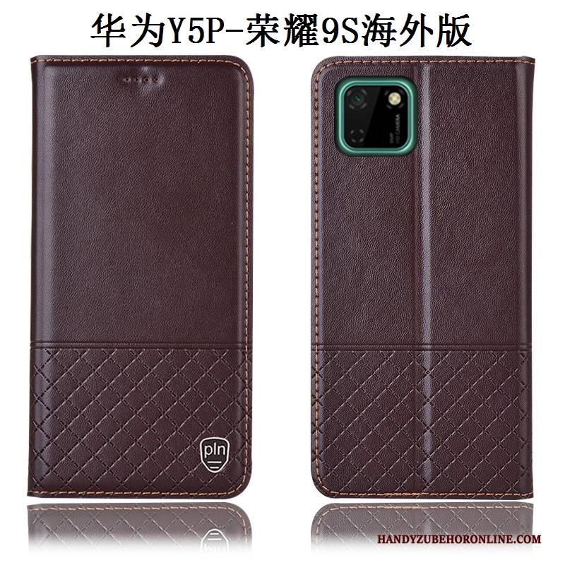 Hülle Huawei Y5p Taschen Anti-sturz Schwarz, Case Huawei Y5p Leder Handyhüllen
