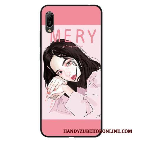 Hülle Huawei Y6 2019 Weiche Anti-sturz Rosa, Case Huawei Y6 2019 Schutz Schwarz Handyhüllen