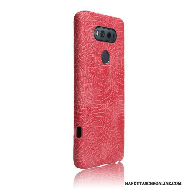 Hülle Lg V20 Schutz Leichtgewicht Krokodilmuster, Case Lg V20 Retro Handyhüllen Weiß