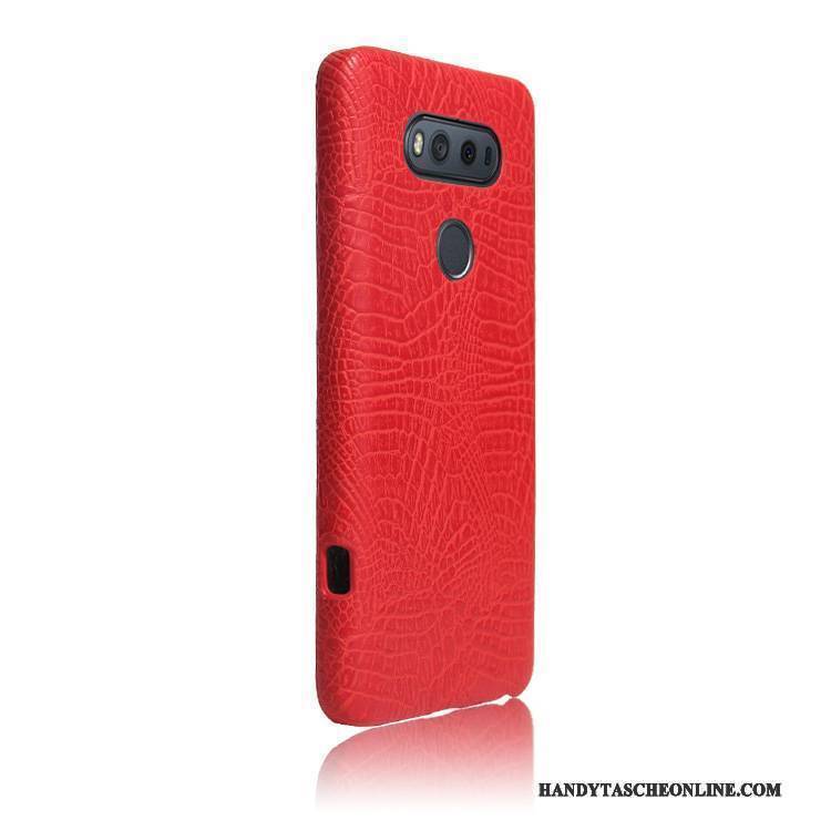 Hülle Lg V20 Schutz Leichtgewicht Krokodilmuster, Case Lg V20 Retro Handyhüllen Weiß