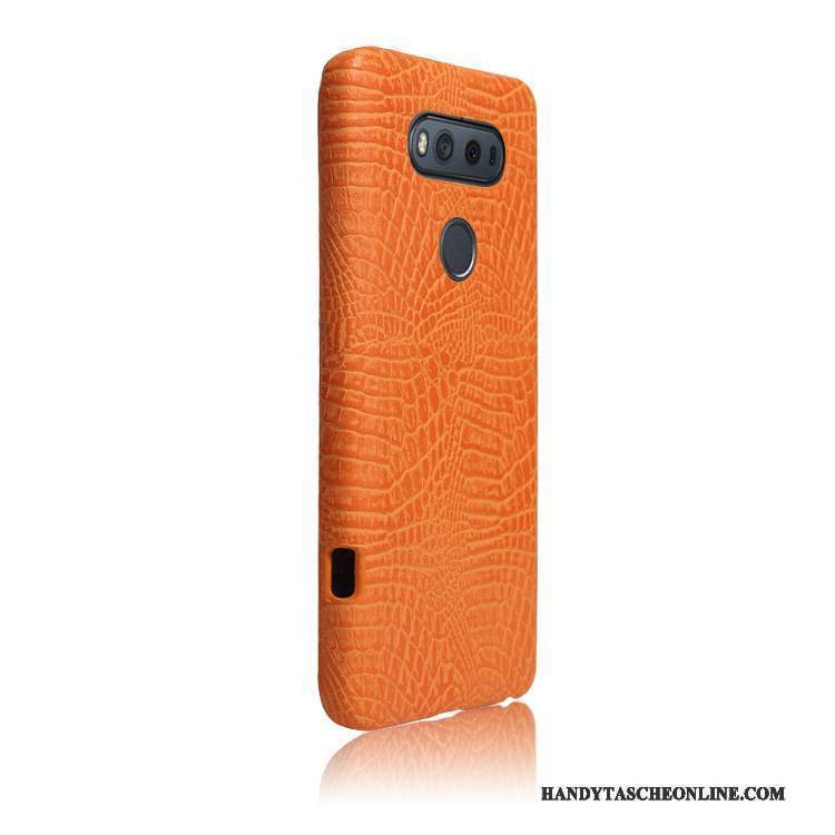 Hülle Lg V20 Schutz Leichtgewicht Krokodilmuster, Case Lg V20 Retro Handyhüllen Weiß