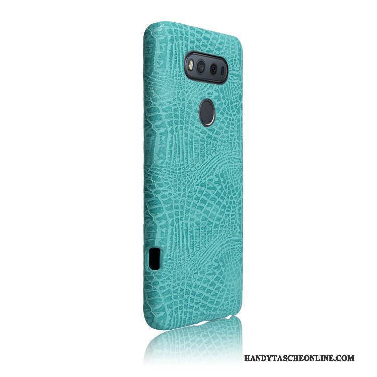 Hülle Lg V20 Schutz Leichtgewicht Krokodilmuster, Case Lg V20 Retro Handyhüllen Weiß