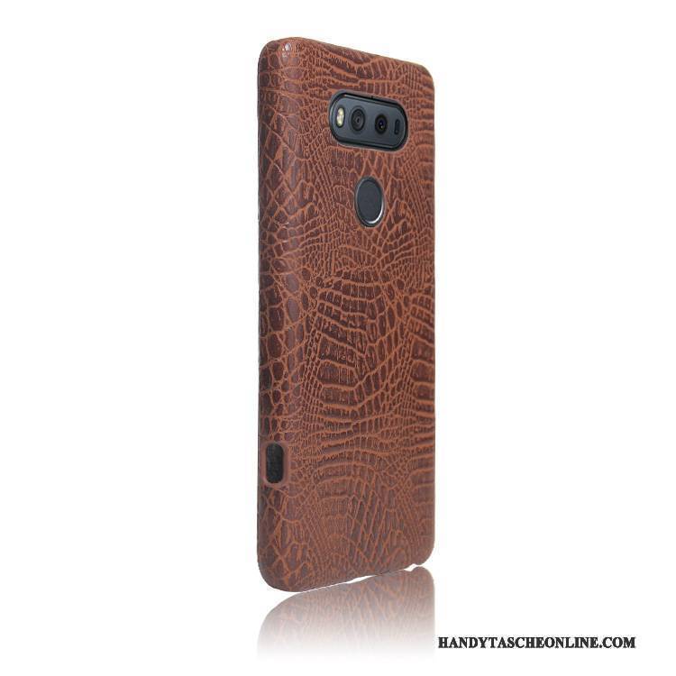 Hülle Lg V20 Schutz Leichtgewicht Krokodilmuster, Case Lg V20 Retro Handyhüllen Weiß