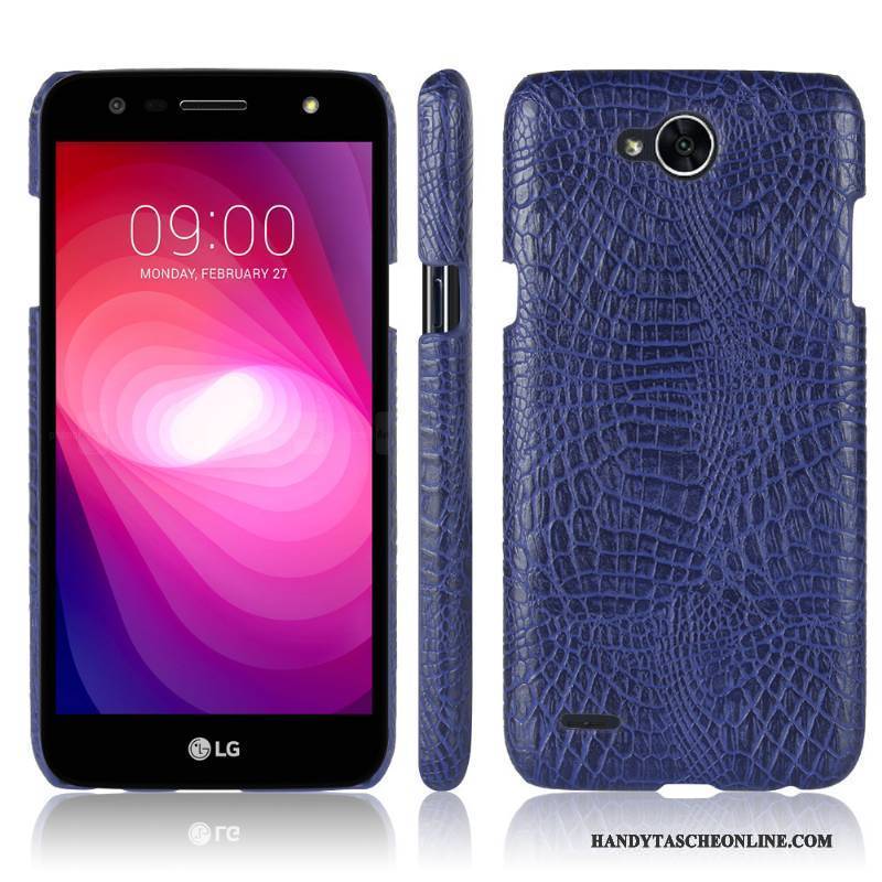 Hülle Lg X Power 2 Lederhülle Hellblau Neu, Case Lg X Power 2 Schutz Krokodilmuster Handyhüllen