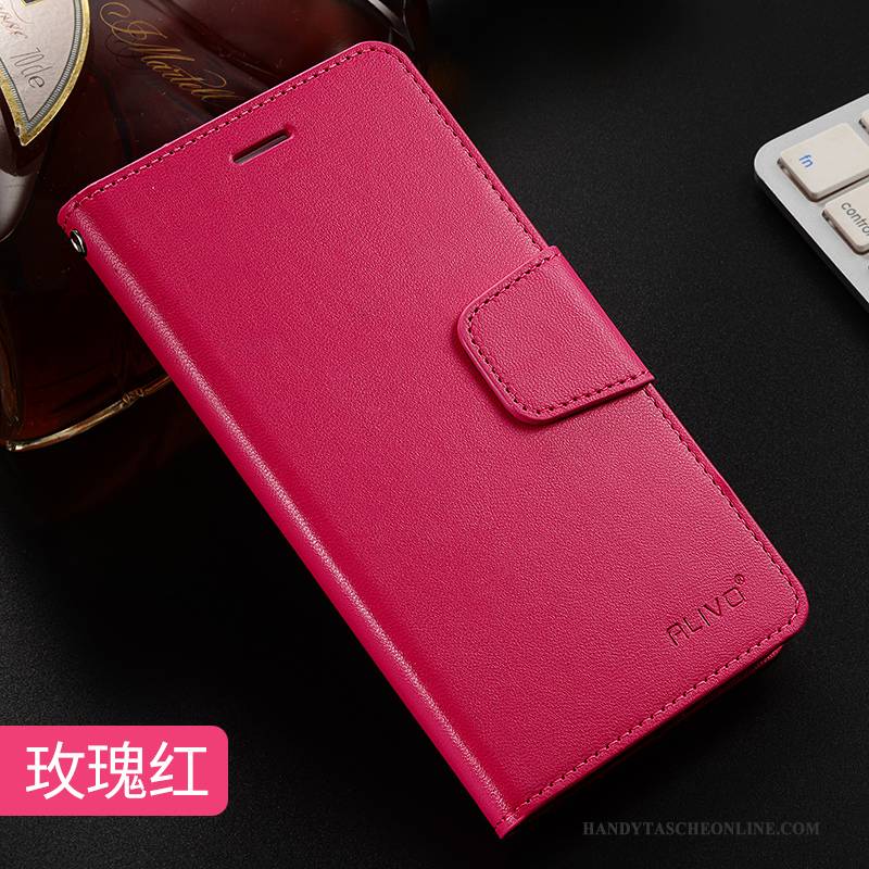 Hülle Mi 5x Lederhülle Handyhüllen Anti-sturz, Case Mi 5x Folio Mini Rot