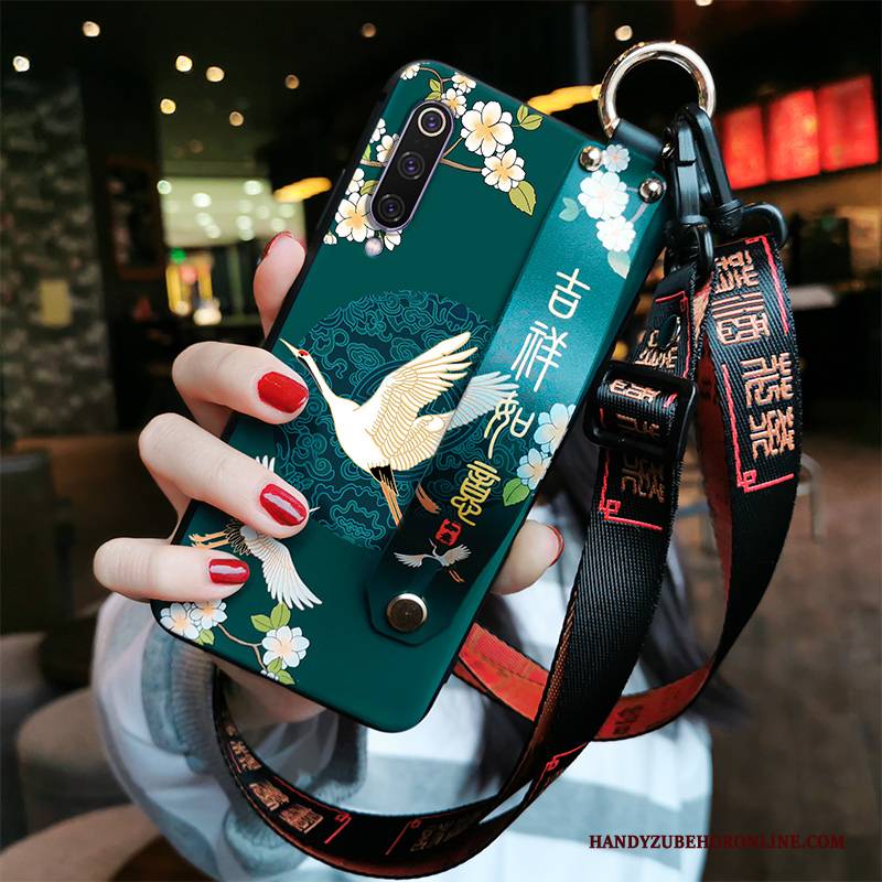Hülle Mi 9 Lite Taschen Anti-sturz Rot, Case Mi 9 Lite Silikon Trend Chinesische Art