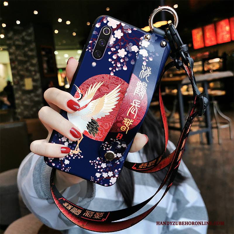 Hülle Mi 9 Lite Taschen Anti-sturz Rot, Case Mi 9 Lite Silikon Trend Chinesische Art
