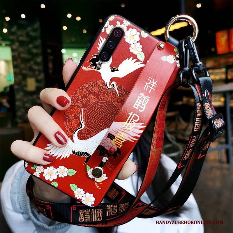 Hülle Mi 9 Lite Taschen Anti-sturz Rot, Case Mi 9 Lite Silikon Trend Chinesische Art