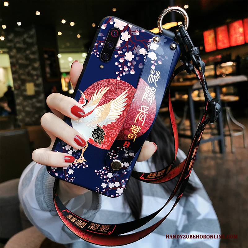 Hülle Mi 9 Lite Taschen Anti-sturz Rot, Case Mi 9 Lite Silikon Trend Chinesische Art