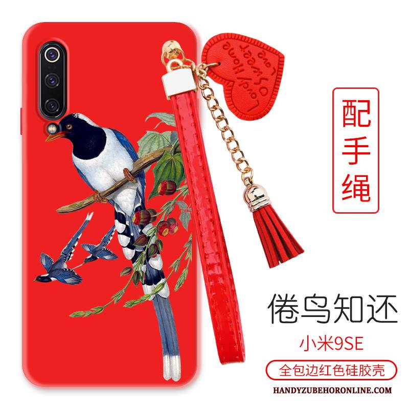 Hülle Mi 9 Se Weiche Mini Vogel, Case Mi 9 Se Rot Groß