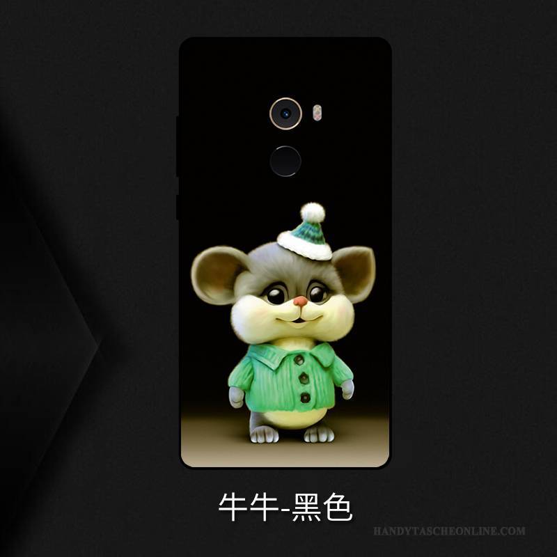 Hülle Mi Mix 2 Karikatur Mini Schwarz, Case Mi Mix 2 Taschen Handyhüllen Nette
