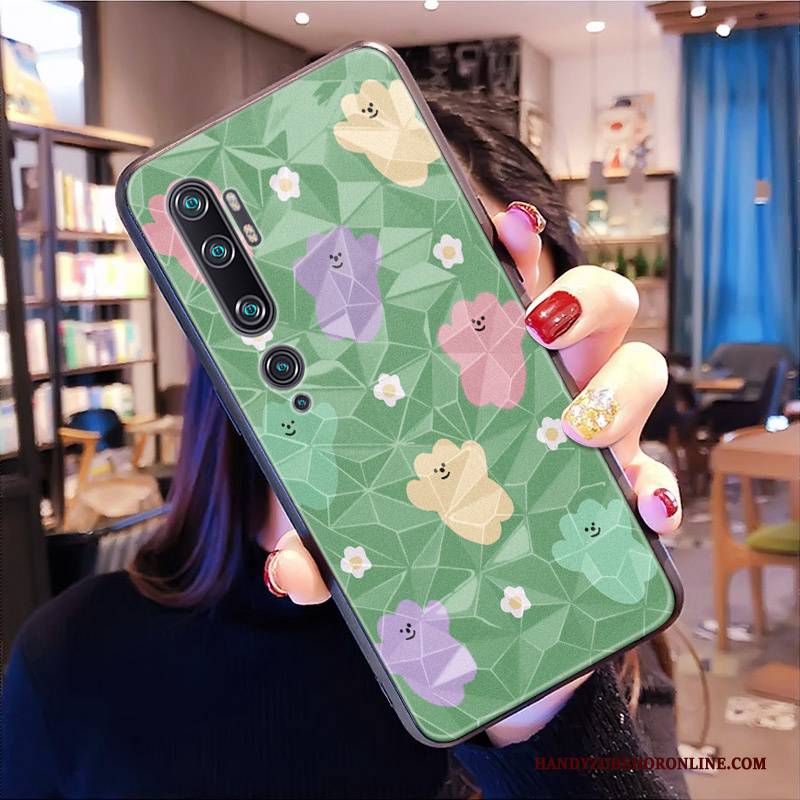 Hülle Mi Note 10 Schutz Mini Muster, Case Mi Note 10 Diamantform Grün