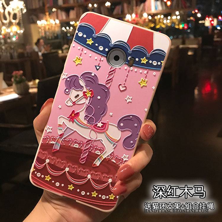Hülle Mi Note 2 Karikatur Handyhüllen Lila, Case Mi Note 2 Taschen Nubuck Hängende Verzierungen