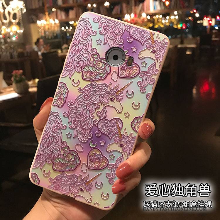 Hülle Mi Note 2 Karikatur Handyhüllen Lila, Case Mi Note 2 Taschen Nubuck Hängende Verzierungen