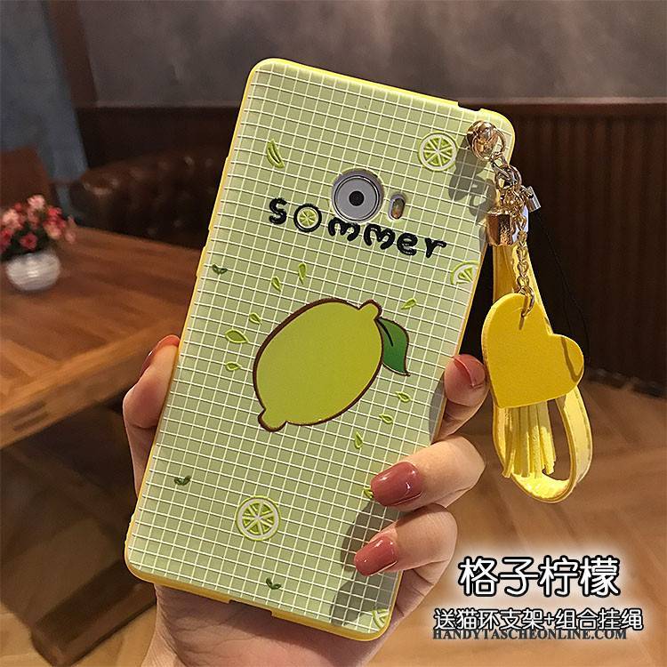Hülle Mi Note 2 Weiche Gelb Nubuck, Case Mi Note 2 Prägung Handyhüllen Mini