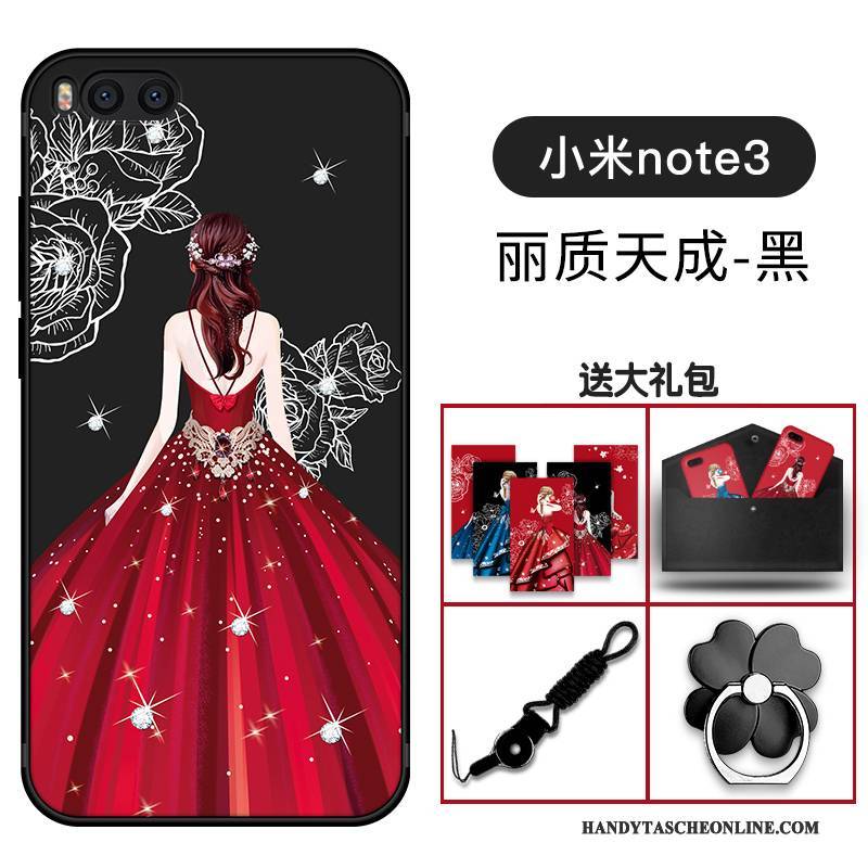 Hülle Mi Note 3 Schutz Hängende Verzierungen Rot, Case Mi Note 3 Taschen Handyhüllen Persönlichkeit