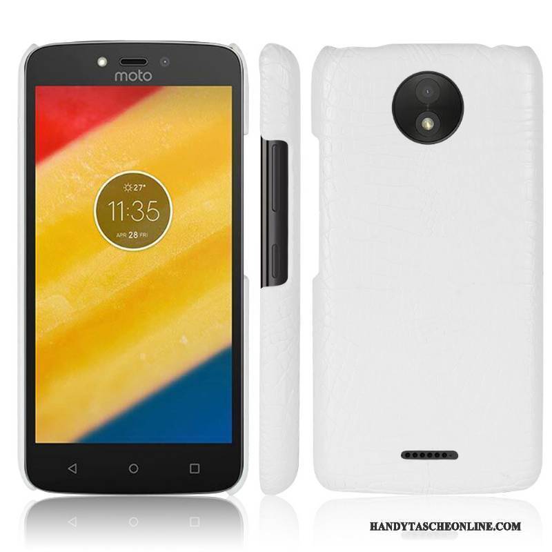 Hülle Moto C Plus Lederhülle Krokodilmuster Rot, Case Moto C Plus Schutz Handyhüllen Anti-sturz