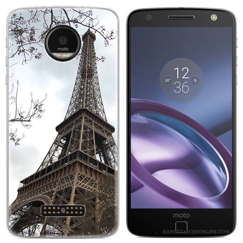 Hülle Moto Z Karikatur Handyhüllen Blau, Case Moto Z Gemalt