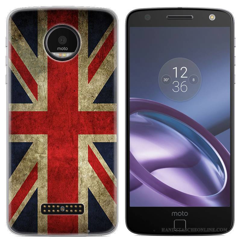 Hülle Moto Z Karikatur Handyhüllen Blau, Case Moto Z Gemalt
