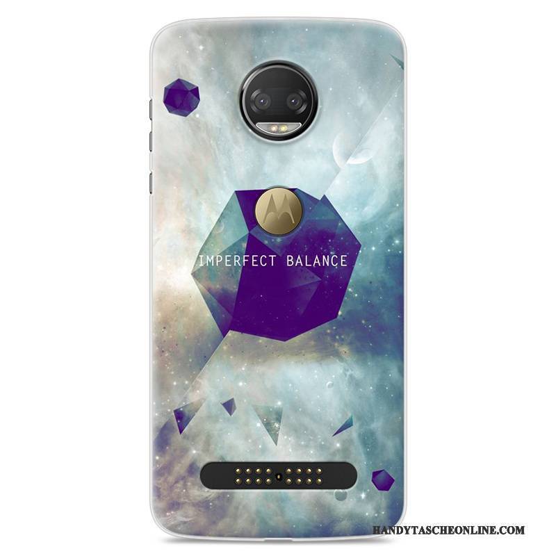 Hülle Moto Z2 Force Edition Karikatur Blau Anti-sturz, Case Moto Z2 Force Edition Schutz Handyhüllen
