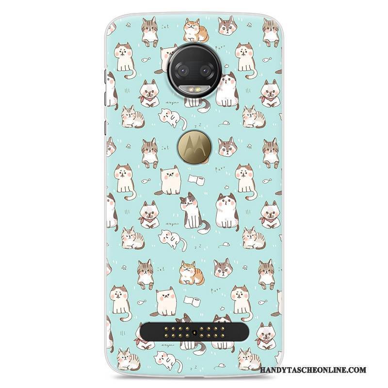 Hülle Moto Z2 Force Edition Karikatur Blau Anti-sturz, Case Moto Z2 Force Edition Schutz Handyhüllen