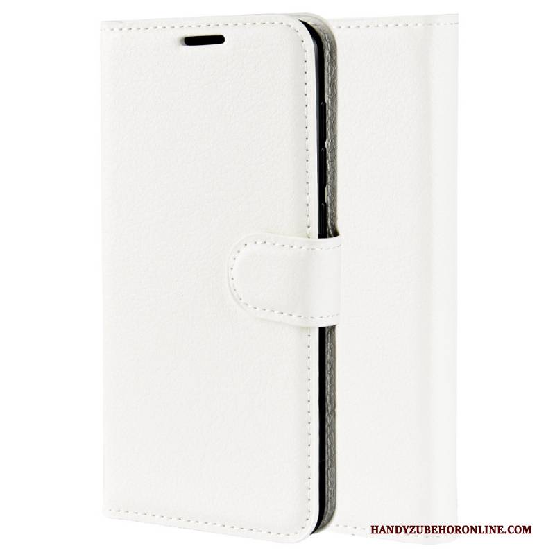 Hülle Motorola One Action Lederhülle Grün Handyhüllen, Case Motorola One Action Folio Muster Litchi