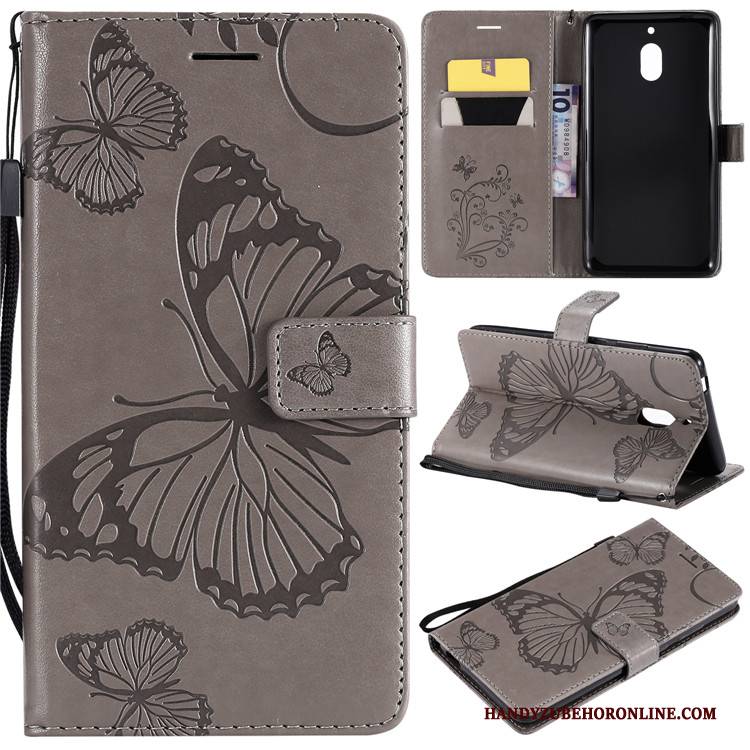 Hülle Nokia 2.1 Folio Handyhüllen Anti-sturz, Case Nokia 2.1 Taschen Lila
