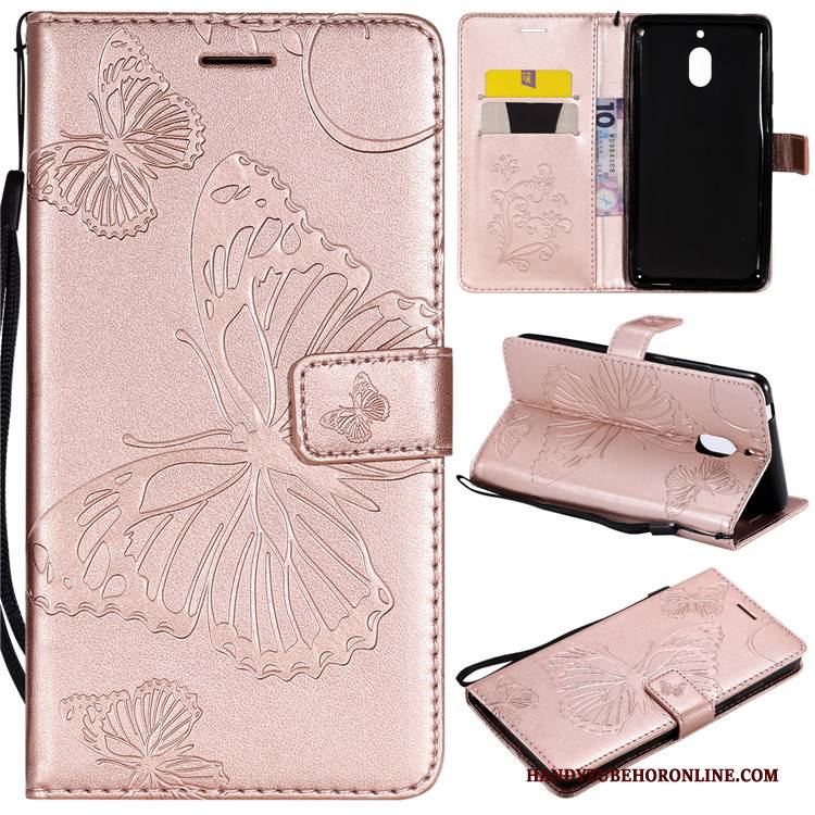 Hülle Nokia 2.1 Folio Handyhüllen Anti-sturz, Case Nokia 2.1 Taschen Lila