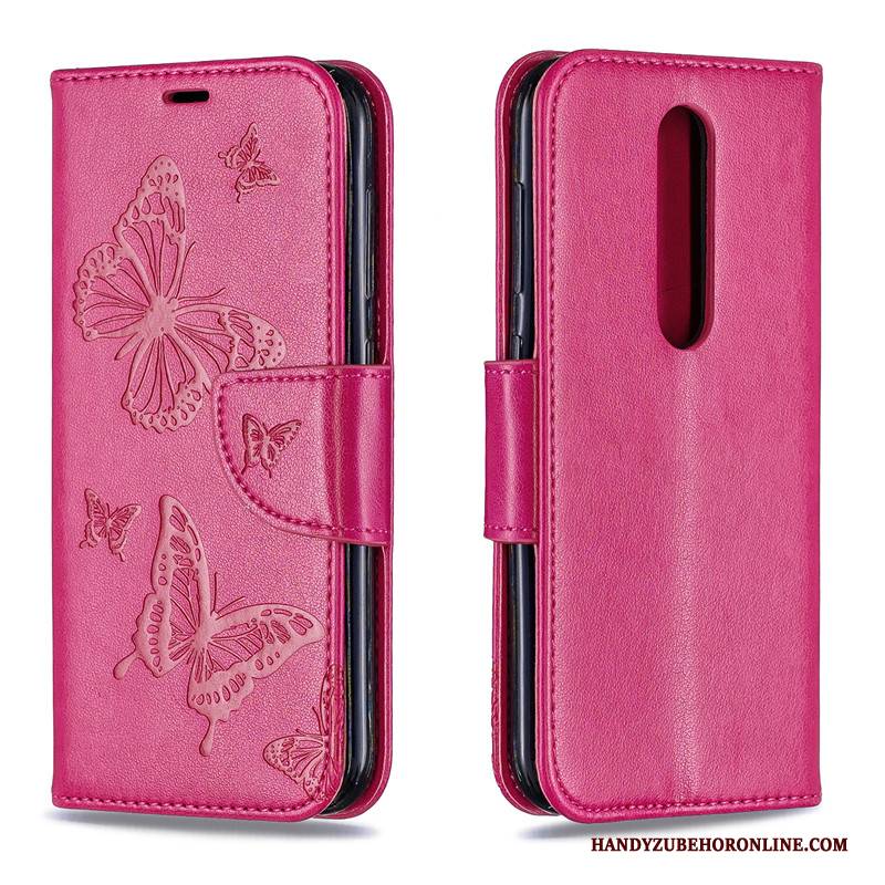 Hülle Nokia 6.2 Leder Prägung Handyhüllen, Case Nokia 6.2 Lederhülle Schmetterling Einfarbig