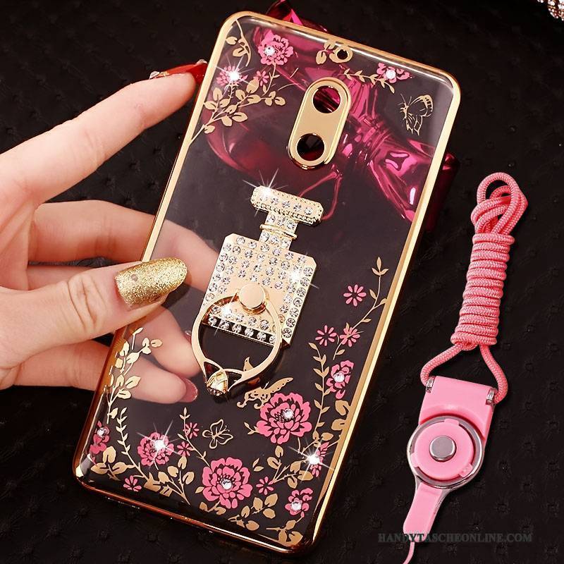 Hülle Nokia 6 Kreativ Rosa Trend, Case Nokia 6 Strass Handyhüllen Ring