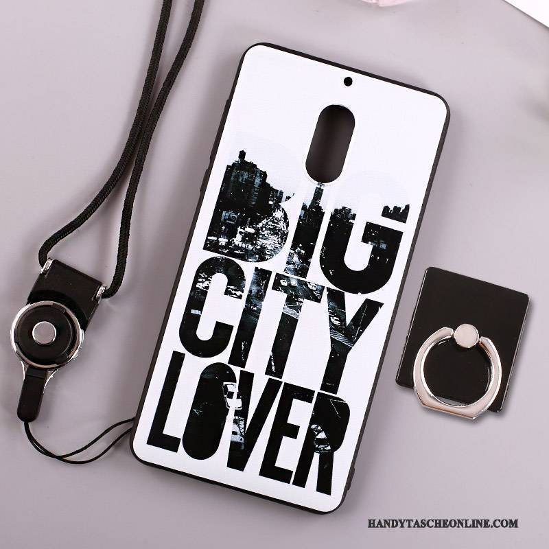 Hülle Nokia 6 Taschen Hängender Hals Ring, Case Nokia 6 Schutz Weiß Handyhüllen