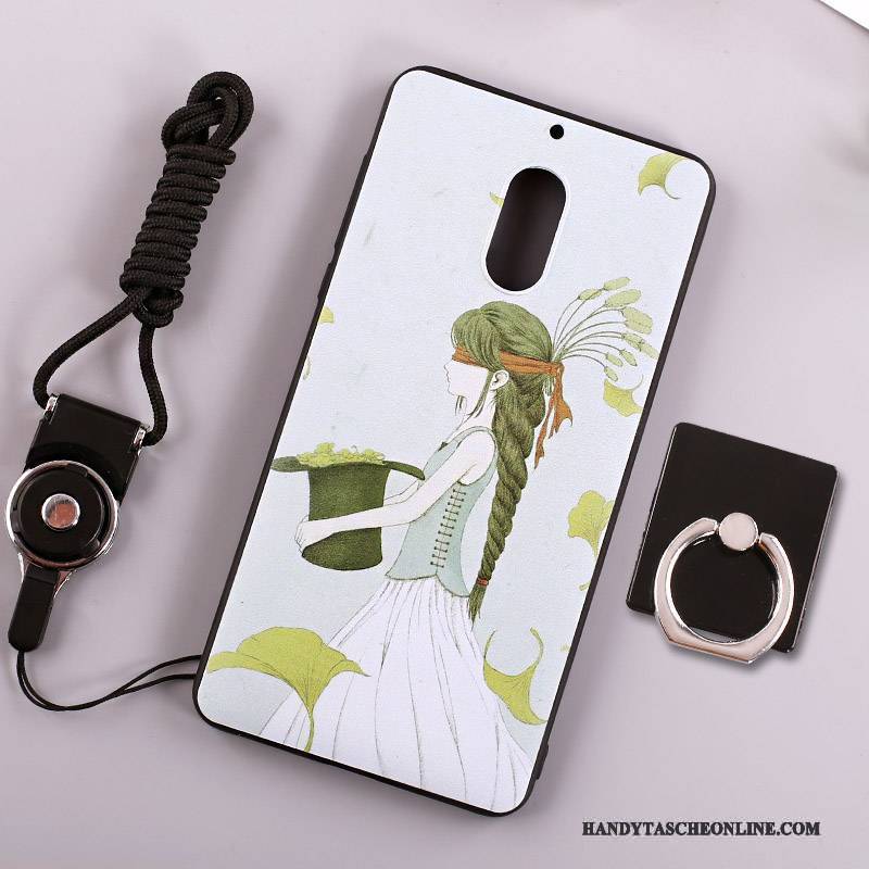 Hülle Nokia 6 Taschen Hängender Hals Ring, Case Nokia 6 Schutz Weiß Handyhüllen