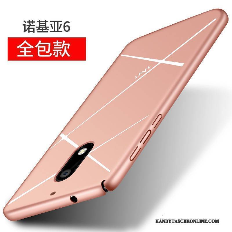 Hülle Nokia 6 Taschen Nubuck Persönlichkeit, Case Nokia 6 Schutz Handyhüllen Schwarz