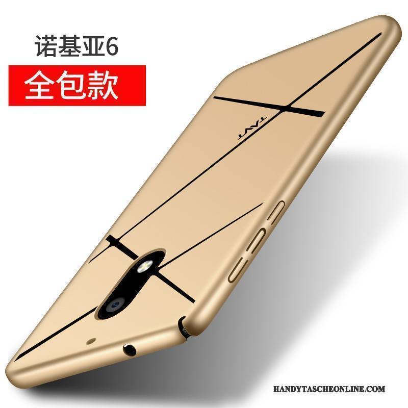 Hülle Nokia 6 Taschen Nubuck Persönlichkeit, Case Nokia 6 Schutz Handyhüllen Schwarz