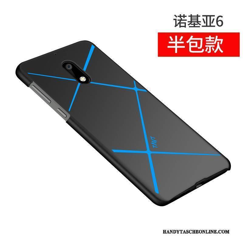 Hülle Nokia 6 Taschen Nubuck Persönlichkeit, Case Nokia 6 Schutz Handyhüllen Schwarz