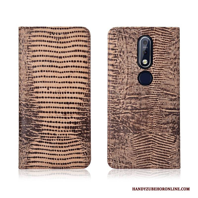 Hülle Nokia 7.1 Silikon Handyhüllen Schwarz, Case Nokia 7.1 Lederhülle Anti-sturz