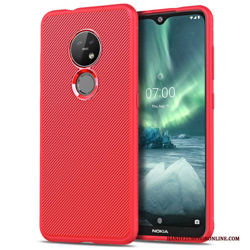 Hülle Nokia 7.2 Taschen Twill Anti-sturz, Case Nokia 7.2 Weiche Handyhüllen Blau
