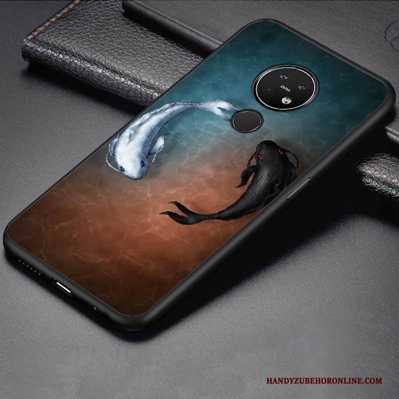 Hülle Nokia 7.2 Weiche Trend Anti-sturz, Case Nokia 7.2 Schutz Rot Handyhüllen